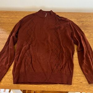 Geoffrey Beene Men's Rust Zip-Up Sweater